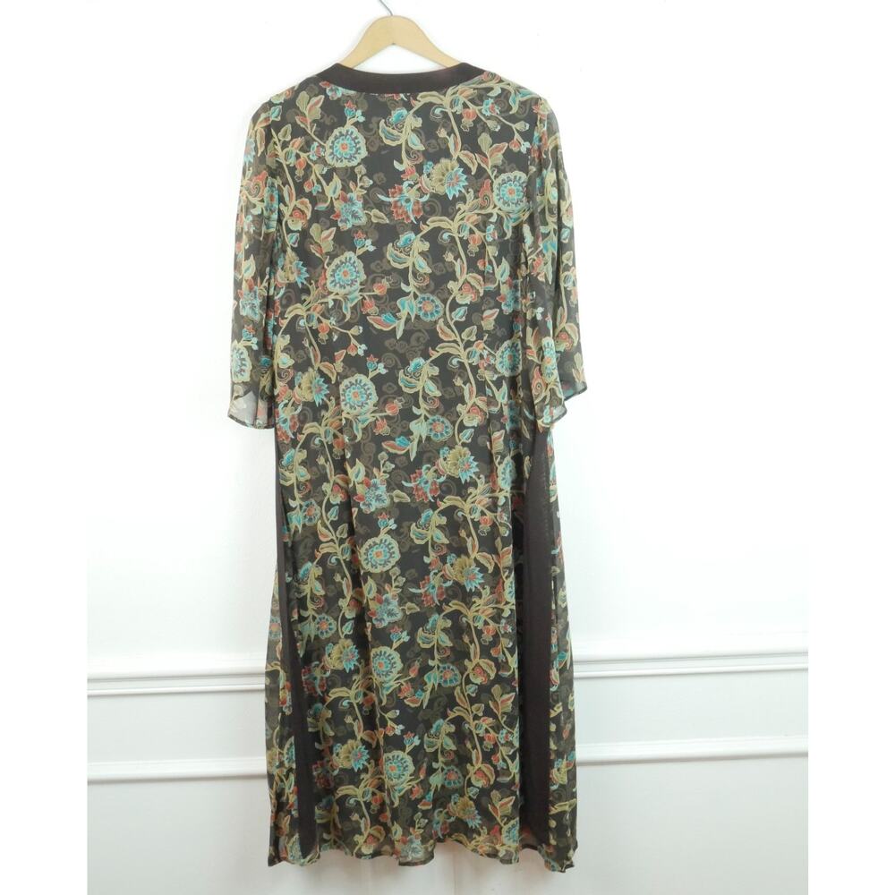 Vintage Y2K Babydoll Dress Sheer Chiffon Fairy‎ Floral 14 Feminine Ethereal Midi - Picture 10 of 12